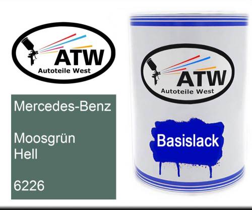 Mercedes-Benz, Moosgrün Hell, 6226: 500ml Lackdose, von ATW Autoteile West.